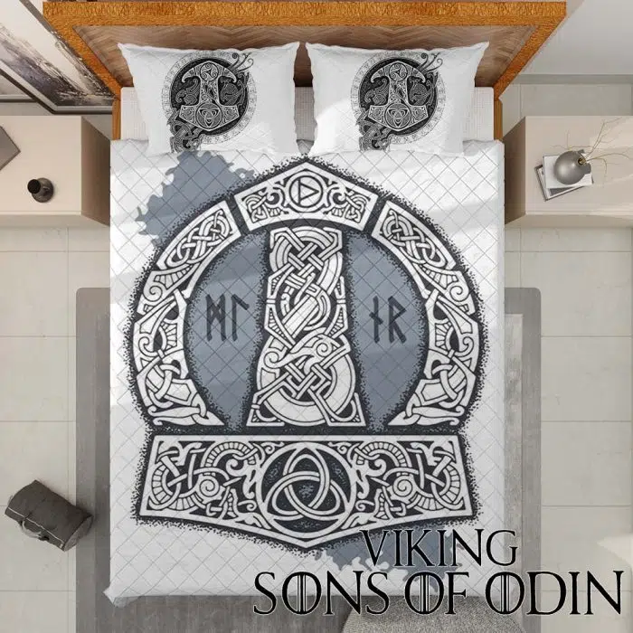 Viking Bedding Set Thor's Hammer Mjolnir