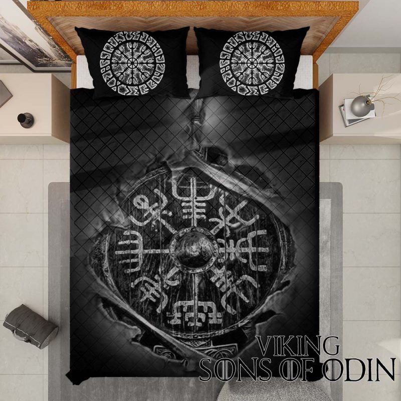 Viking Bedding Set Vegvisir Rune | Viking Sons Of Odin