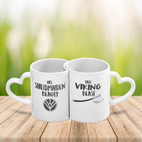 Viking Mug Heart Gifts For Valentine Viking Valentine Couple Matching Mug Set Viking Mug Her Viking Beast His Shieldmaiden Beauty