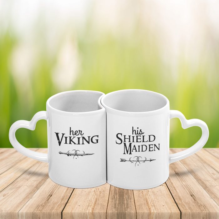 Viking Mug Heart Gifts For Valentine Viking Valentine Couple Matching Mug Set Viking Mug Her Viking His Shieldmaiden