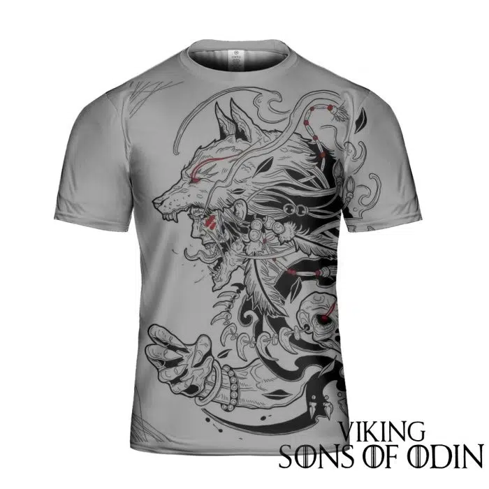 Viking Shirt Warriors Skull Warrior White