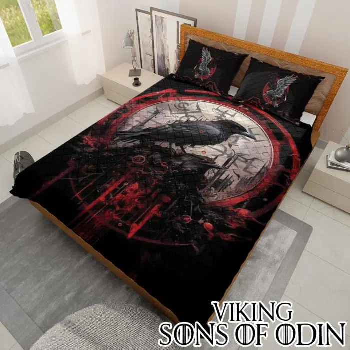 Viking Bedding Set Vegvisir Raven