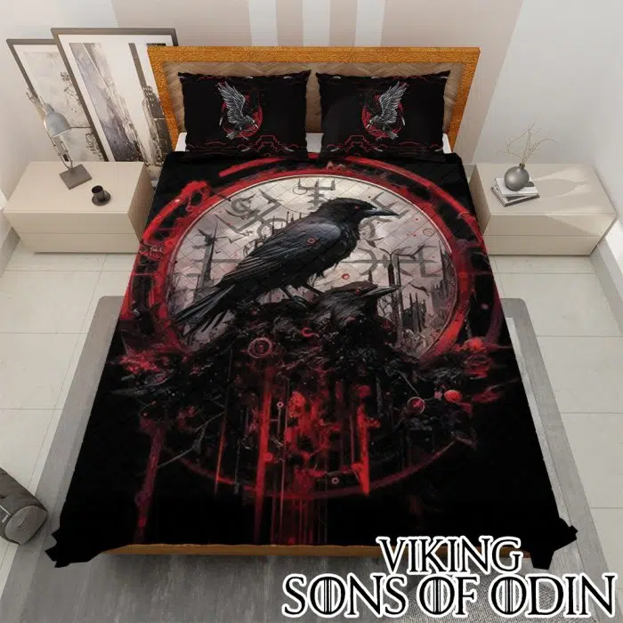 Viking Bedding Set Vegvisir Raven