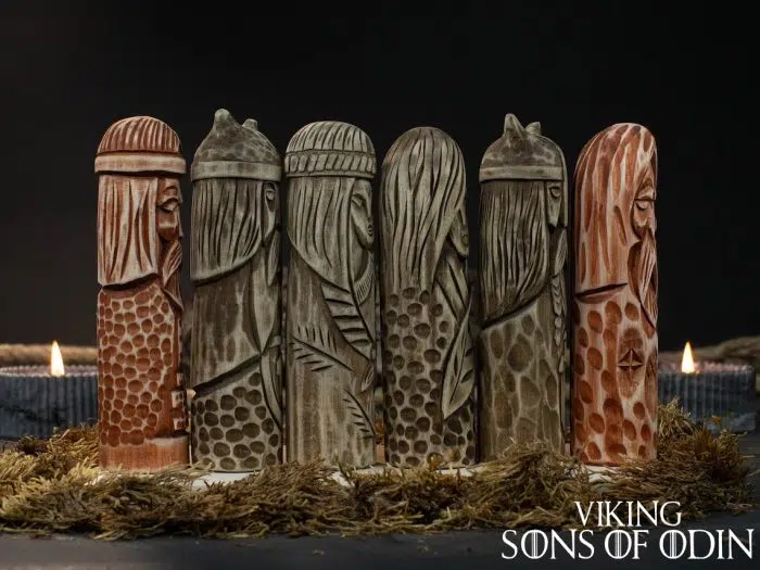 Viking Decorate Wooden Handcrafted Scandinavian Gods Norse goddess Odin Thor Tyr Loki Freyja Eir