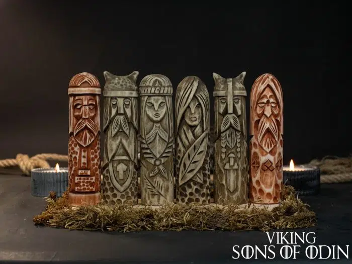 Viking Decorate Wooden Handcrafted Scandinavian Gods Norse goddess Odin Thor Tyr Loki Freyja Eir