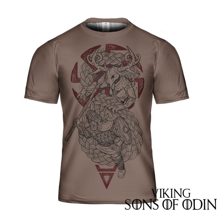 Viking Shirt Warrior Fight Brown