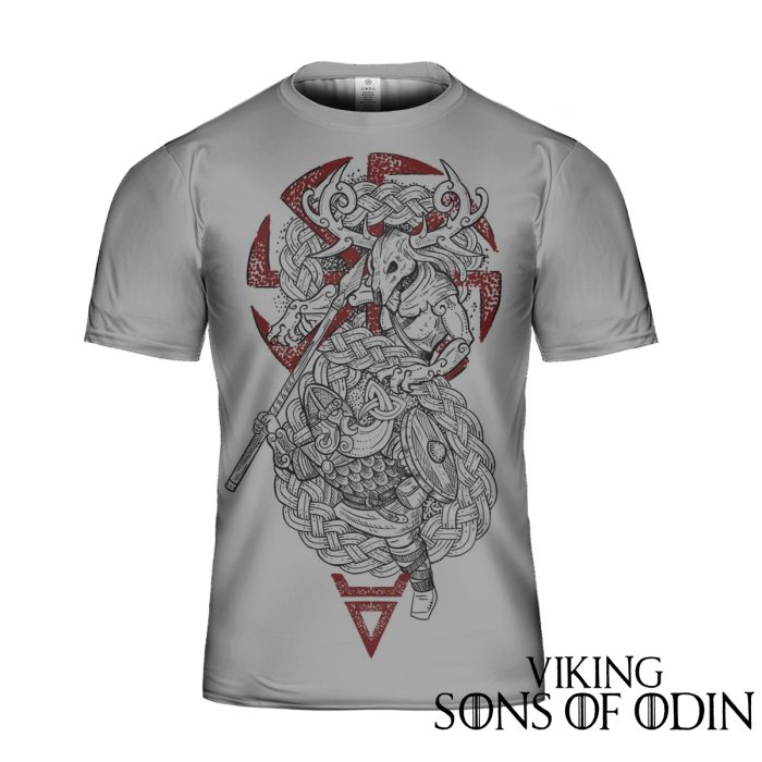 Viking Shirt Warrior Fight Gray