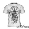 Viking Shirt Warrior Skull Vegvisir Till Valhalla White