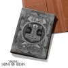 Viking Leather Passport Wallet Thor Hammer Mjolnir Valknut Rune Norse