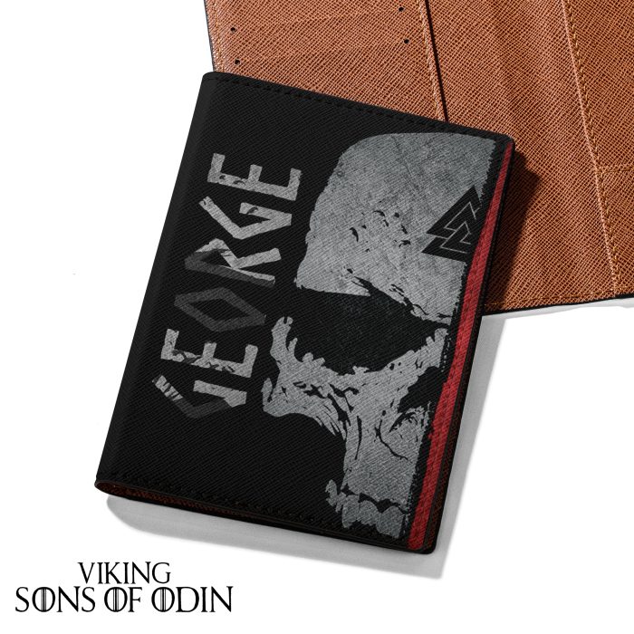 Viking Leather Passport Wallet Valknut Skull Traveling is everything