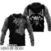 Viking Hoodie Fenrir Wolf Valhalla Mjolnir