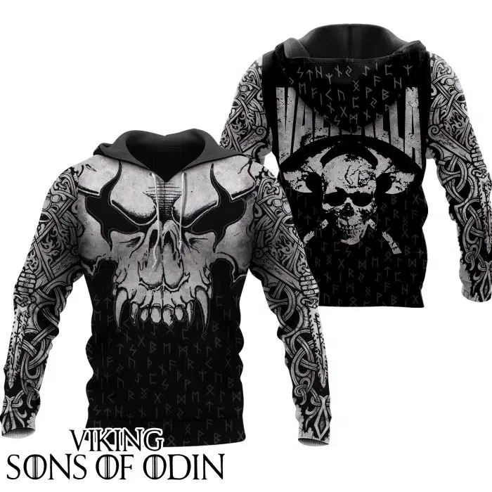 Viking Hoodie Skull Valhalla