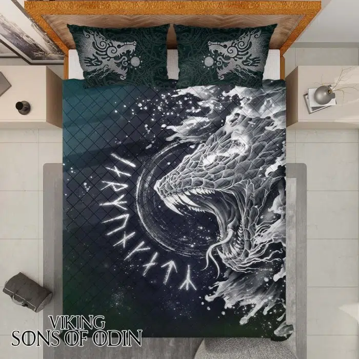 Viking Bedding Set Fenrir Wolf Raven