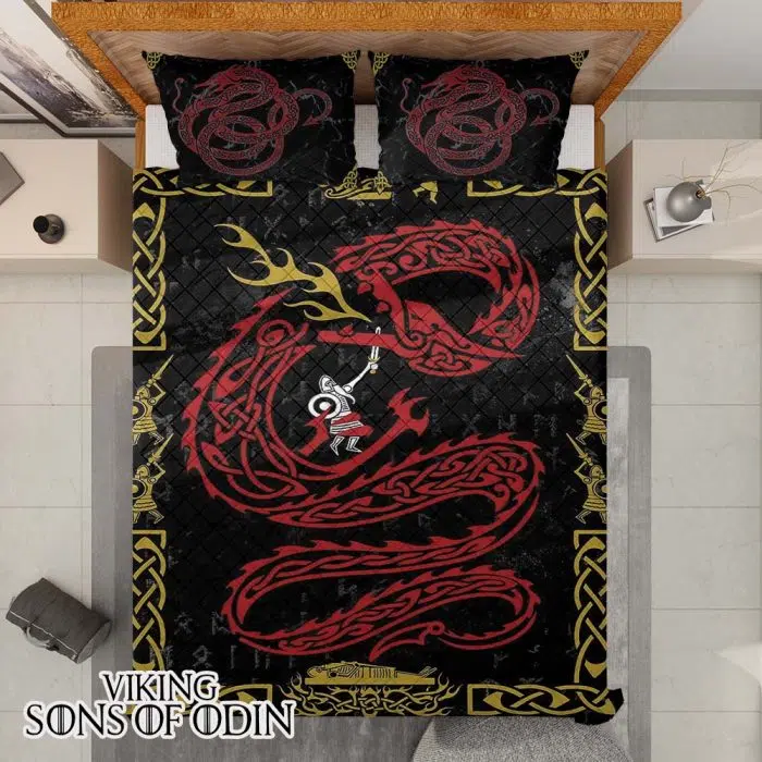 Viking Bedding Set Jormungandr Thor