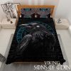 Viking Bedding Set Raven Vegvisir Valknut