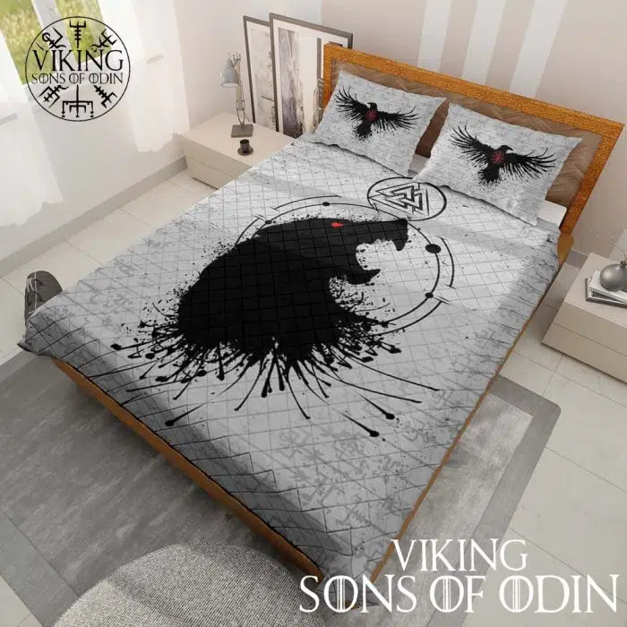 Viking Bedding Set Raven Wolf