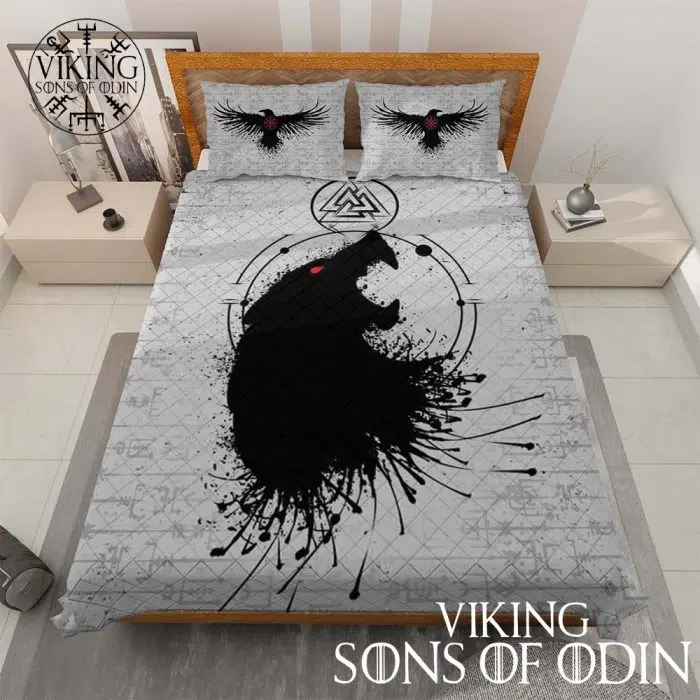 Viking Bedding Set Raven Wolf