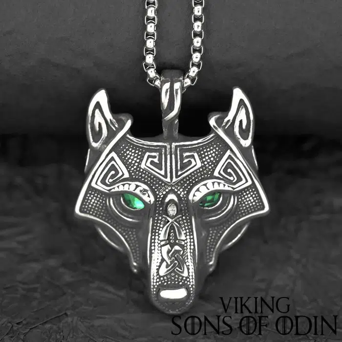 Viking Necklaces Viking Ice Field Wolf Head Necklace Nordic