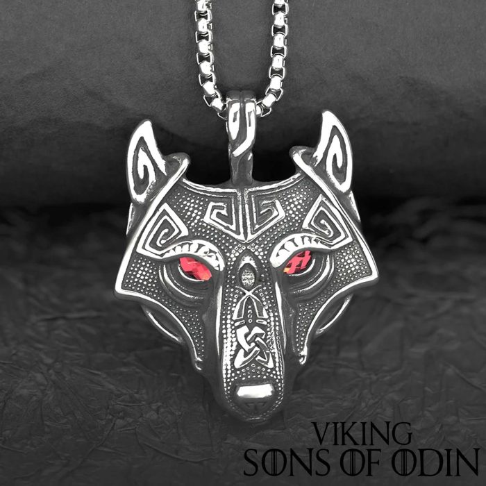 Viking Necklaces Viking Ice Field Wolf Head Necklace Nordic