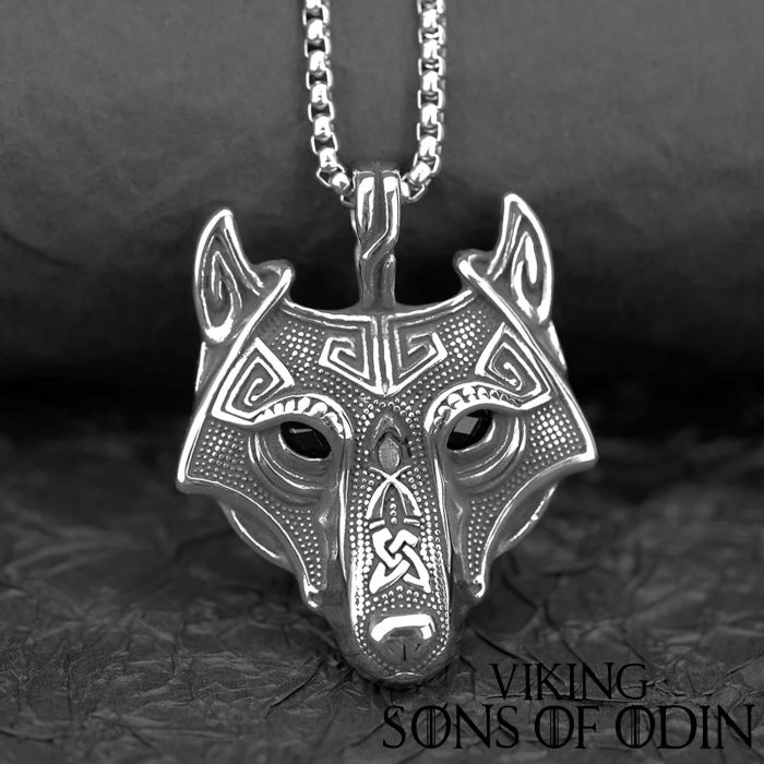 Viking Necklaces Viking Ice Field Wolf Head Necklace Nordic