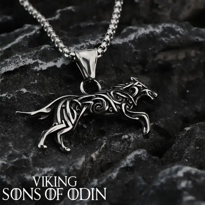 Viking Necklaces Viking Celtic Wolf Titanium