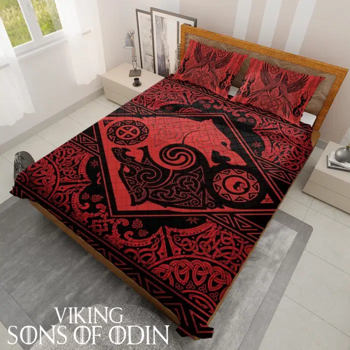 Viking Bedding Set Skoll and Hati Raven