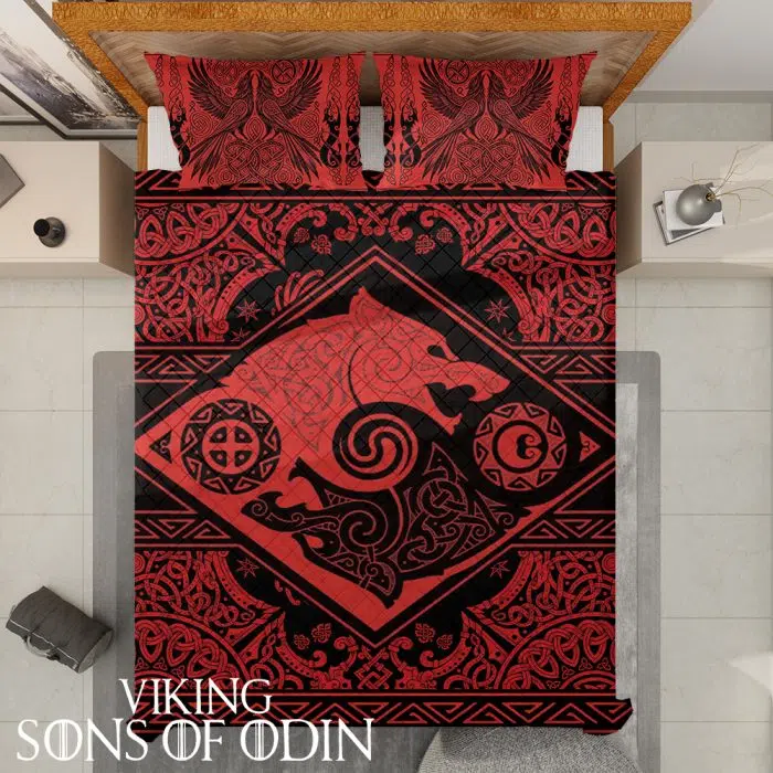 Viking Bedding Set Skoll and Hati Raven