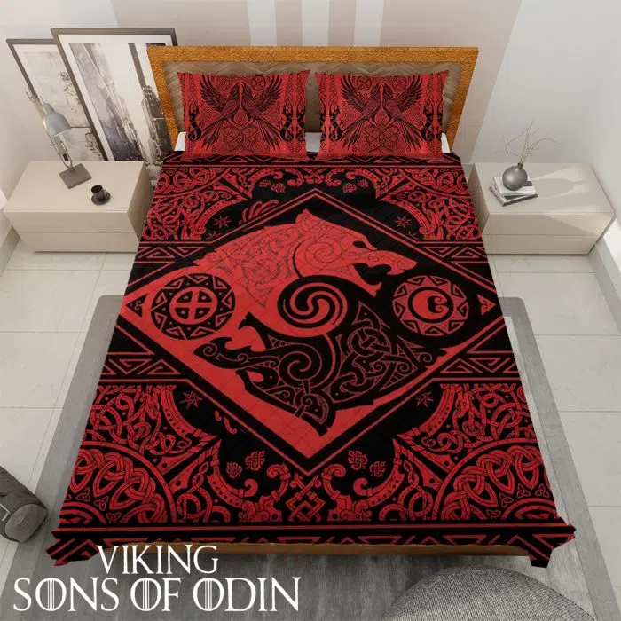 Viking Bedding Set Skoll and Hati Raven