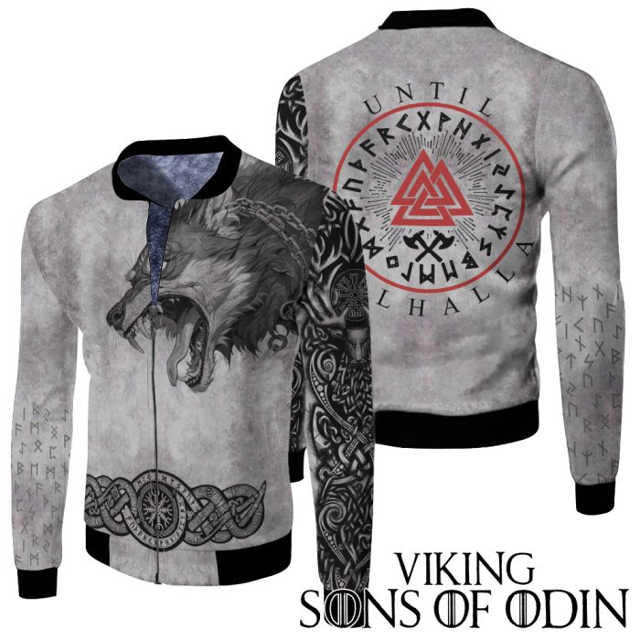 Viking Fleece Jacket Wolf Until Valhalla