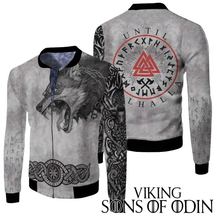 Viking Fleece Jacket Wolf Until Valhalla