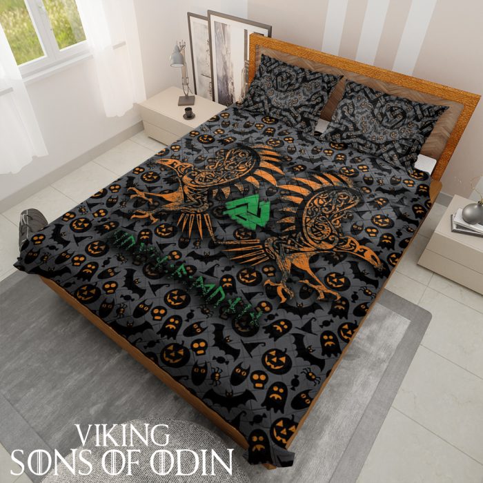 Viking Bedding Set Fenrir Wolf Huginn and Muninn