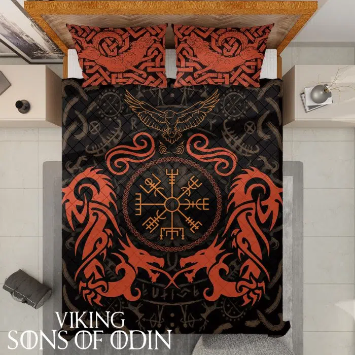 Viking Bedding Set Fenrir Wolf Raven Halloween