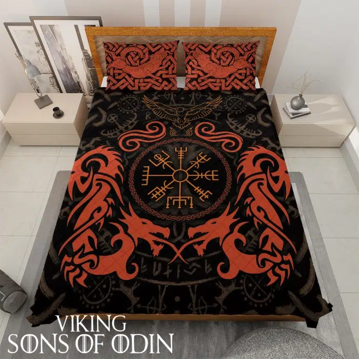 Viking Bedding Set Fenrir Wolf Raven Halloween