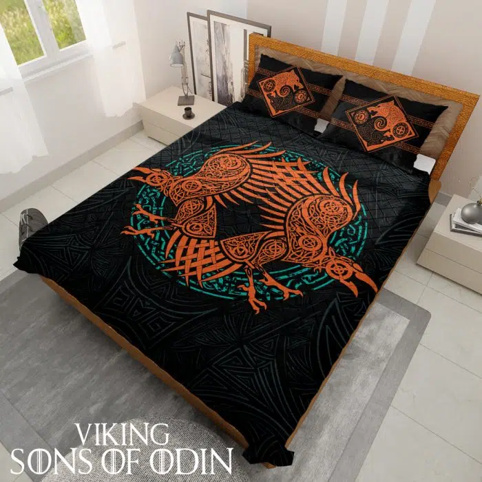 Viking Bedding Set Skoll and Hati Huginn and Muninn