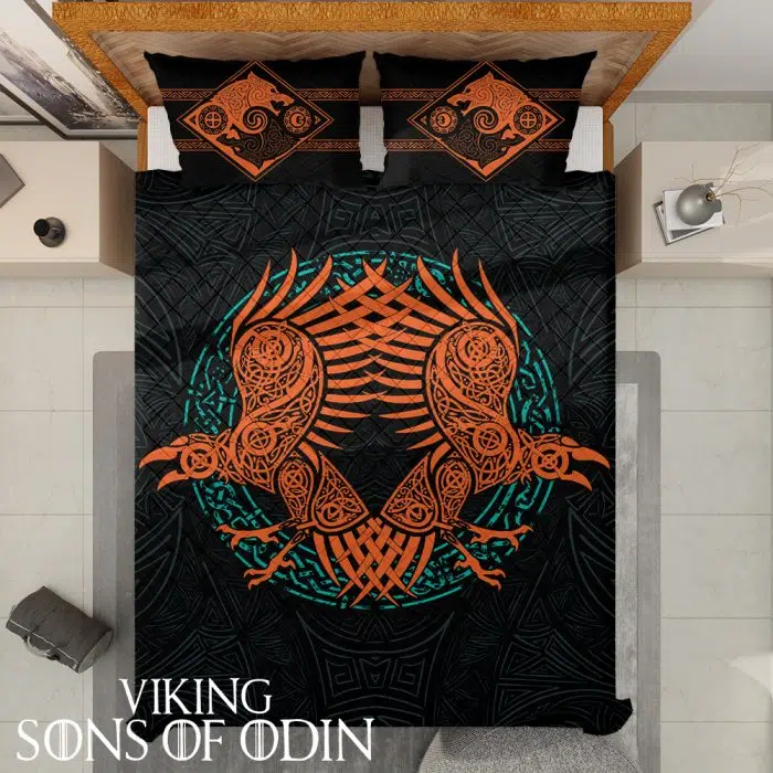 Viking Bedding Set Skoll and Hati Huginn and Muninn