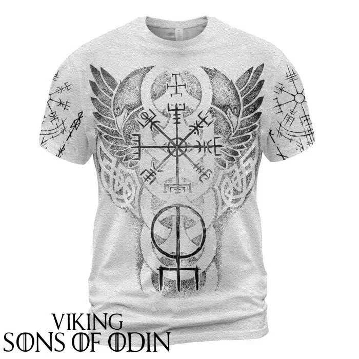 Viking Shirt Vegvisir Raven Fenrir Wake Early If You Want Another Man's Life or Land No Lamb For The Lazy Wolf No Battle's Won In Bed