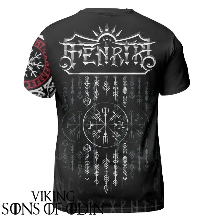 Viking Shirt Vegvisir Wolf Fenrir