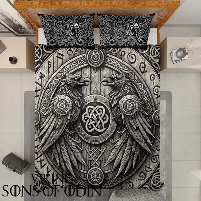 Viking Bedding Set Huginn and Muninn Thor Jormungand