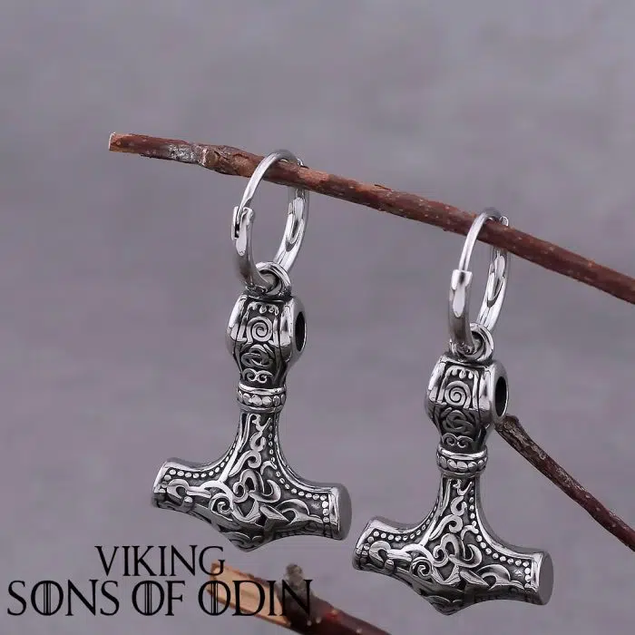 Viking Earrings Mjölnir Thor’s Hammer Norse Jewelry