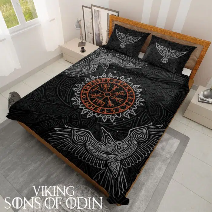 Viking Bedding Set Huginn and Muninn Raven