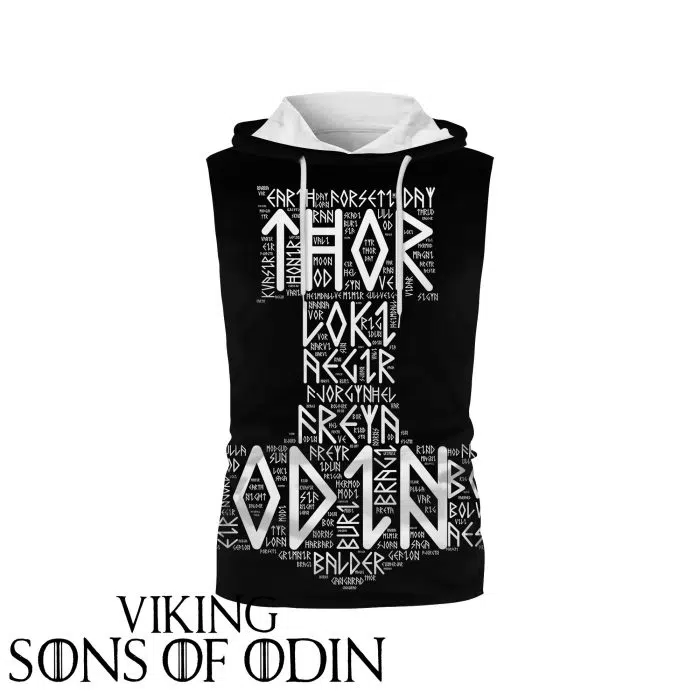 Viking Workout Hooded Tank Top Thor Berserek Valhalla